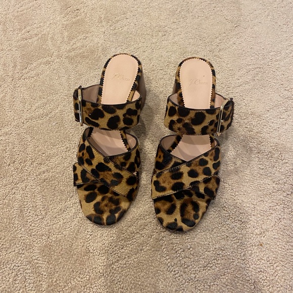 J Crew Leopard print slide sandal - Picture 1 of 4